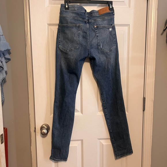 h&m &denim light wash skinny distressed button fly jeans womens 30 - Picture 6 of 6